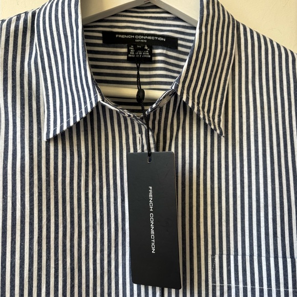 NWT French Connection Striped Button Down Shirt - Picture 6 of 12